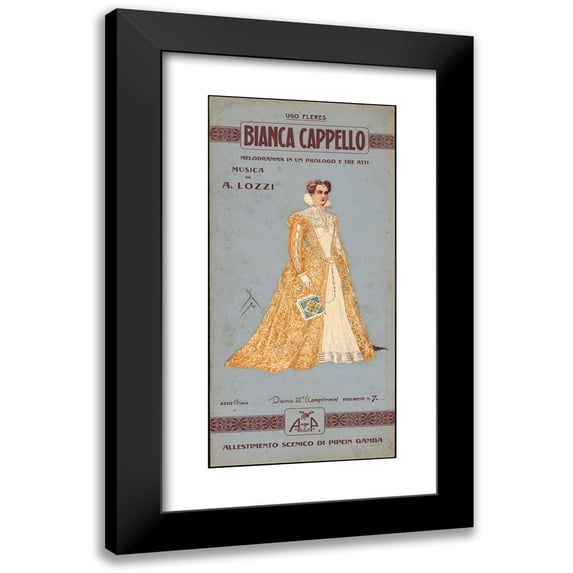 Pipein Gamba 9x14 Black Modern Framed Museum Art Print Titled - Dama IIia (Comprimaria) (1910)