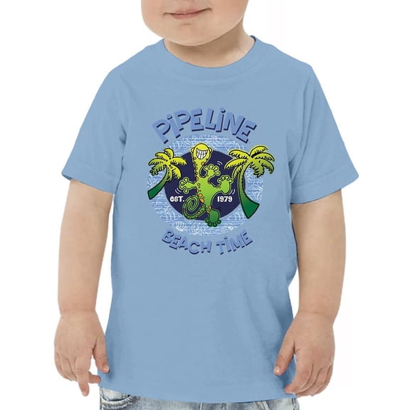 Pipeline Beach Time Gecko - Toddler Boy's Beach Graphic Tee