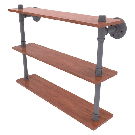 Pipeline Collection 22 Inch Ironwood Triple Shelf