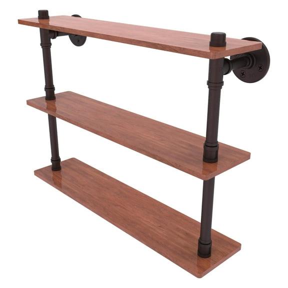 Pipeline Collection 22 Inch Ironwood Triple Shelf