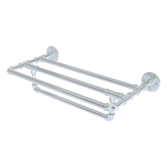 Pipeline Collection 36 Inch Wall Mounted Towel Shelf with Towel Bar