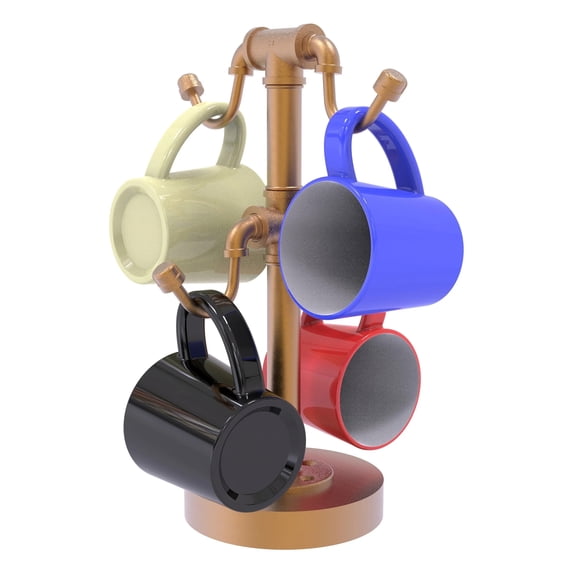 Pipeline Collection Countertop 4 Coffee Mug Holder - Brushed Bronze