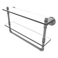 thumbnail image 1 of Pipeline Collection Double Glass Shelf with Towel Bar - Matte Gray / 22 Inch, 1 of 3