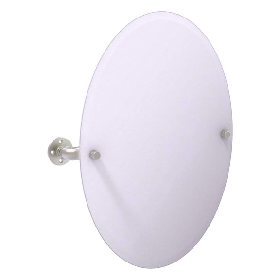 Pipeline Collection Frameless Oval Wall Mounted Tilt Mirror in Satin Nickel