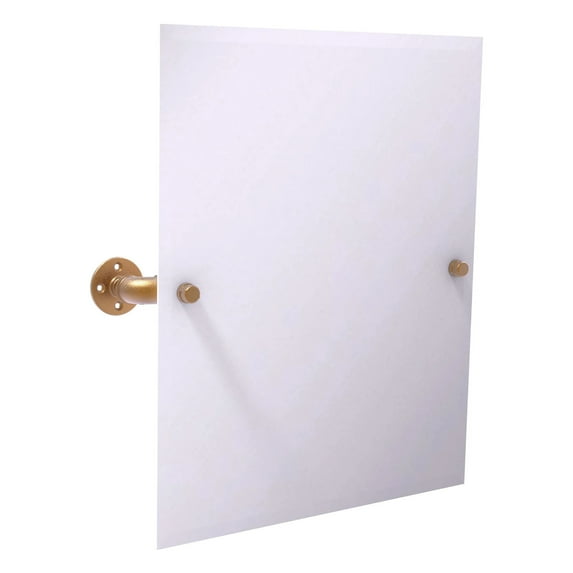Pipeline Collection Frameless Rectangular Wall Mounted Tilt Mirror in Brushed Bronze