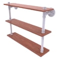 thumbnail image 1 of Pipeline Collection Ironwood Triple Shelf - Matte White / 22 Inch, 1 of 7