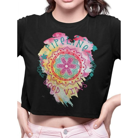 Pipeline Waveflower Good-Vibes Trend - Crop Tee Women's