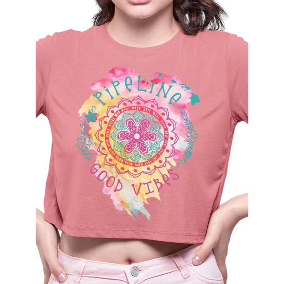 Pipeline Waveflower Good-Vibes Trend - Crop Tee Women's