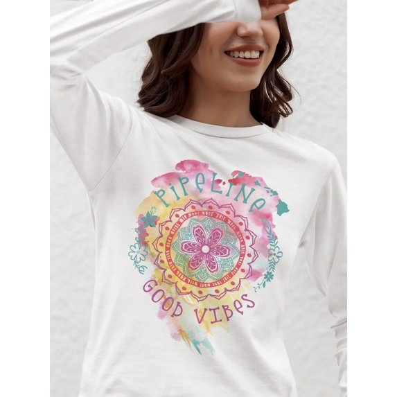 Pipeline Waveflower Good-Vibes Trend - Long Sleeve Women's