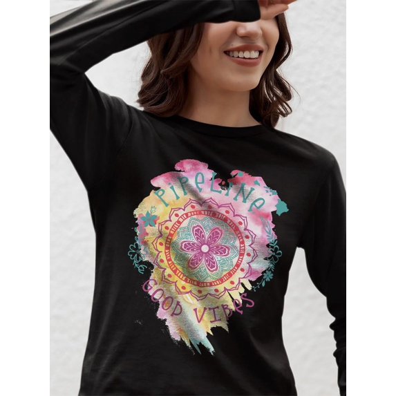 Pipeline Waveflower Good-Vibes Trend - Long Sleeve Women's
