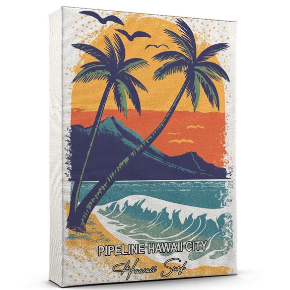 Pipeline Hawaii City Travel Canvas Wall Art Hawaii Surf Canvas A Scenic Artwork That Evokes Calmness, Wanderlust, and Connection with the World