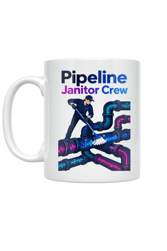 Pipeline Janitor Crew - Data Analyst Enthusiast - 11 oz Ceramic Coffee Mug