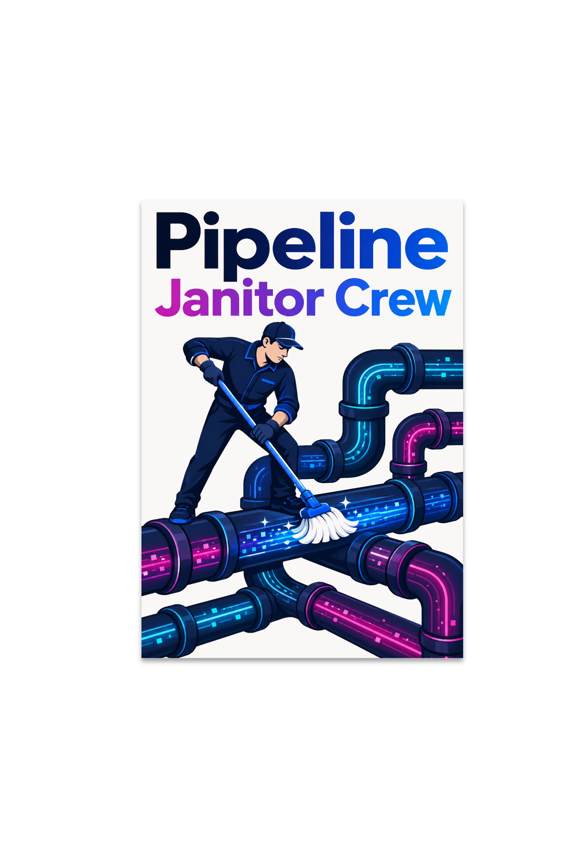 Pipeline Janitor Crew Data Cleaning Art - Data Analyst Enthusiast - 13x19 Poster Print