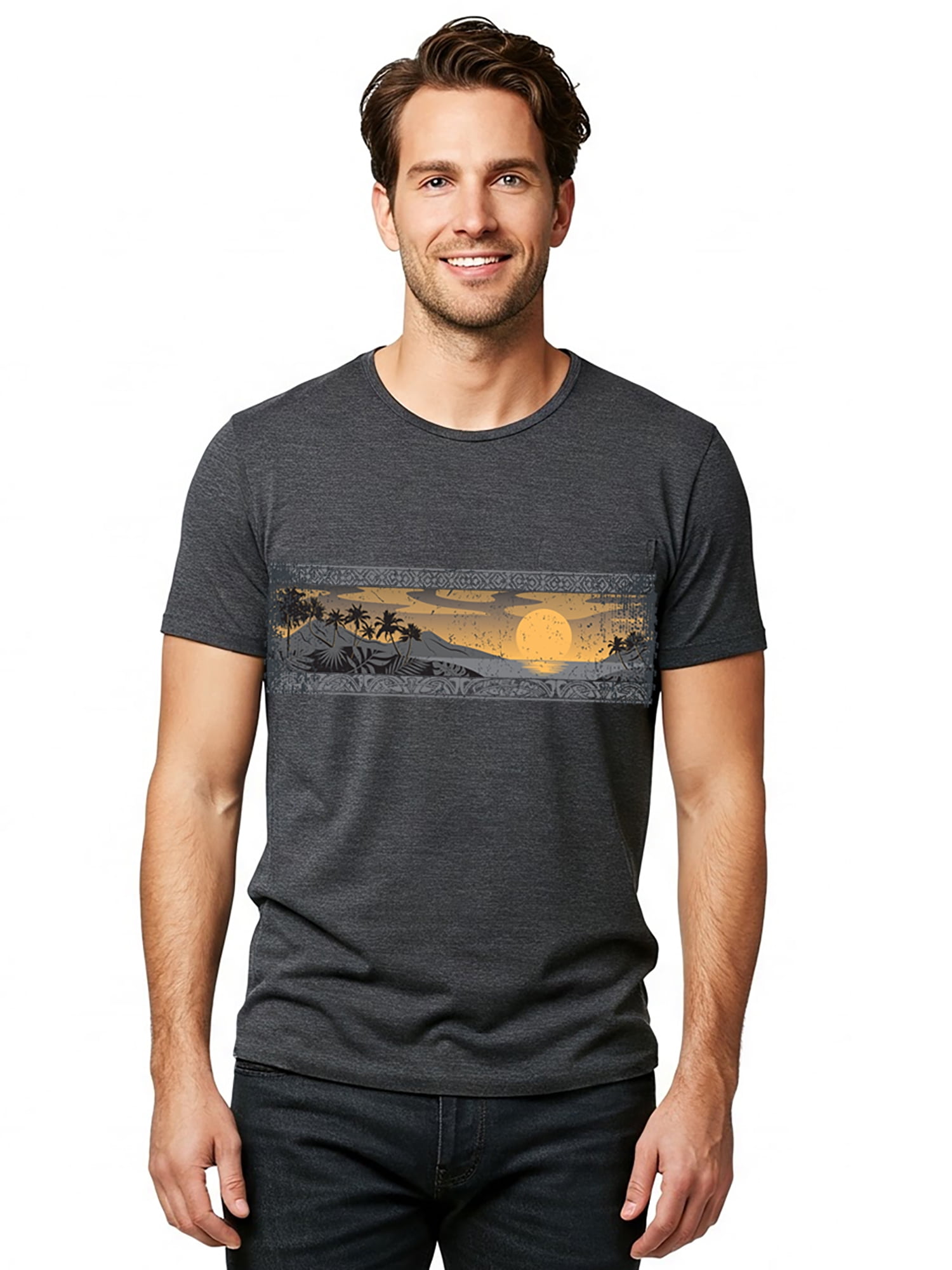 Pipeline Men's Father’s Day Tropical Breeze Print Short Sleeve Cotton Crew Neck T-shirt