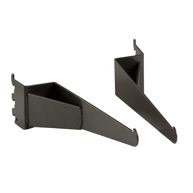 Gray Industrial Steel Shelf Bracket Set