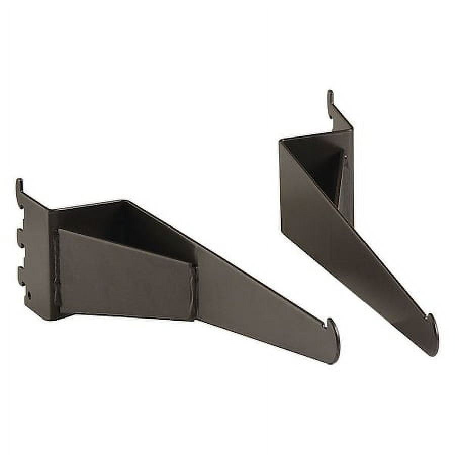 Gray Industrial Steel Shelf Bracket Set
