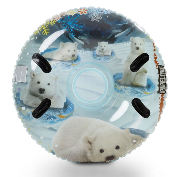 Pipeline Sno 48 in. Inflatable Mega Air Transparent Snow Tube, Polar Bear Sled, PVC Material