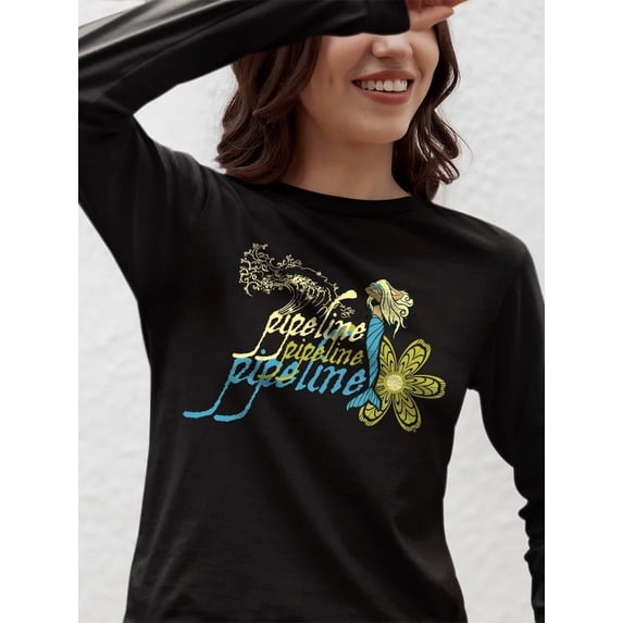 Pipeline Waveflower Mermaid Floral - Women's Long Sleeve