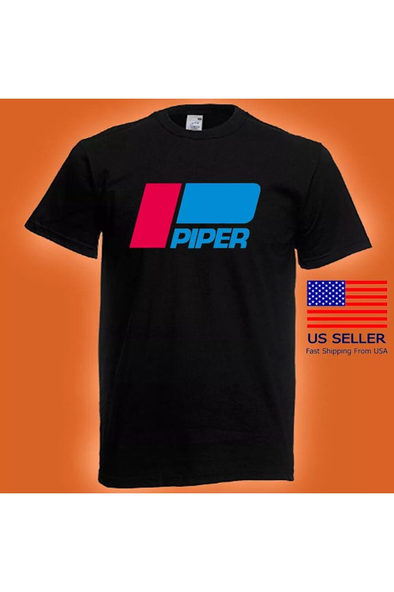 Piper Aircraf Men's Black T-shirt Size S to 5XL