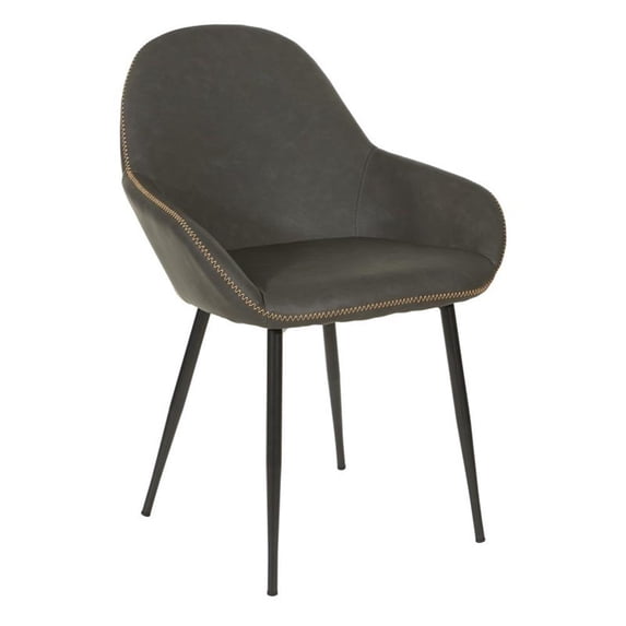 Piper Chair in Smoke Fabric with Black Frame