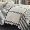 thumbnail image 1 of Piper Classics Market Place Blue Grain Sack Stripe Queen Duvet Cover, 1 of 5