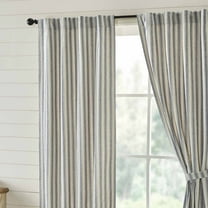 Piper Classics Market Place Blue Ticking Stripe 84" Curtain Panels, Set 2