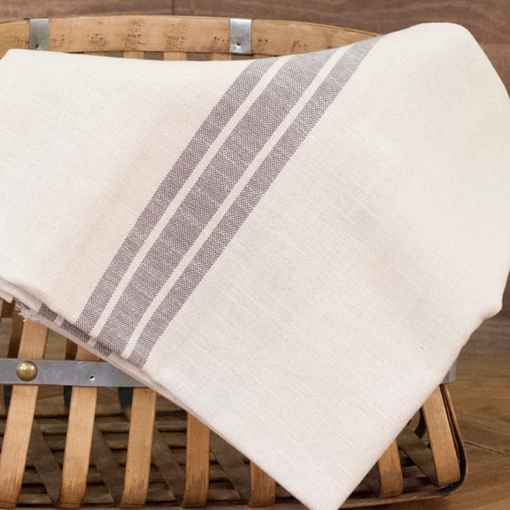 Piper Classics Market Place Gray Grain Sack Stripe Bulk Yardage,Three Yards, 108" x 110" Wide