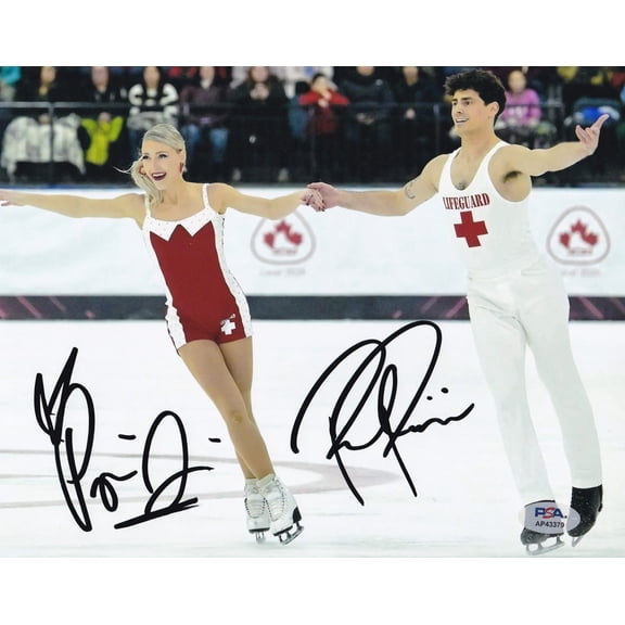 Piper Gilles & Paul Poirier Skating 2026 Olympics Signed 8x10 Photo PSA/DNA COA B