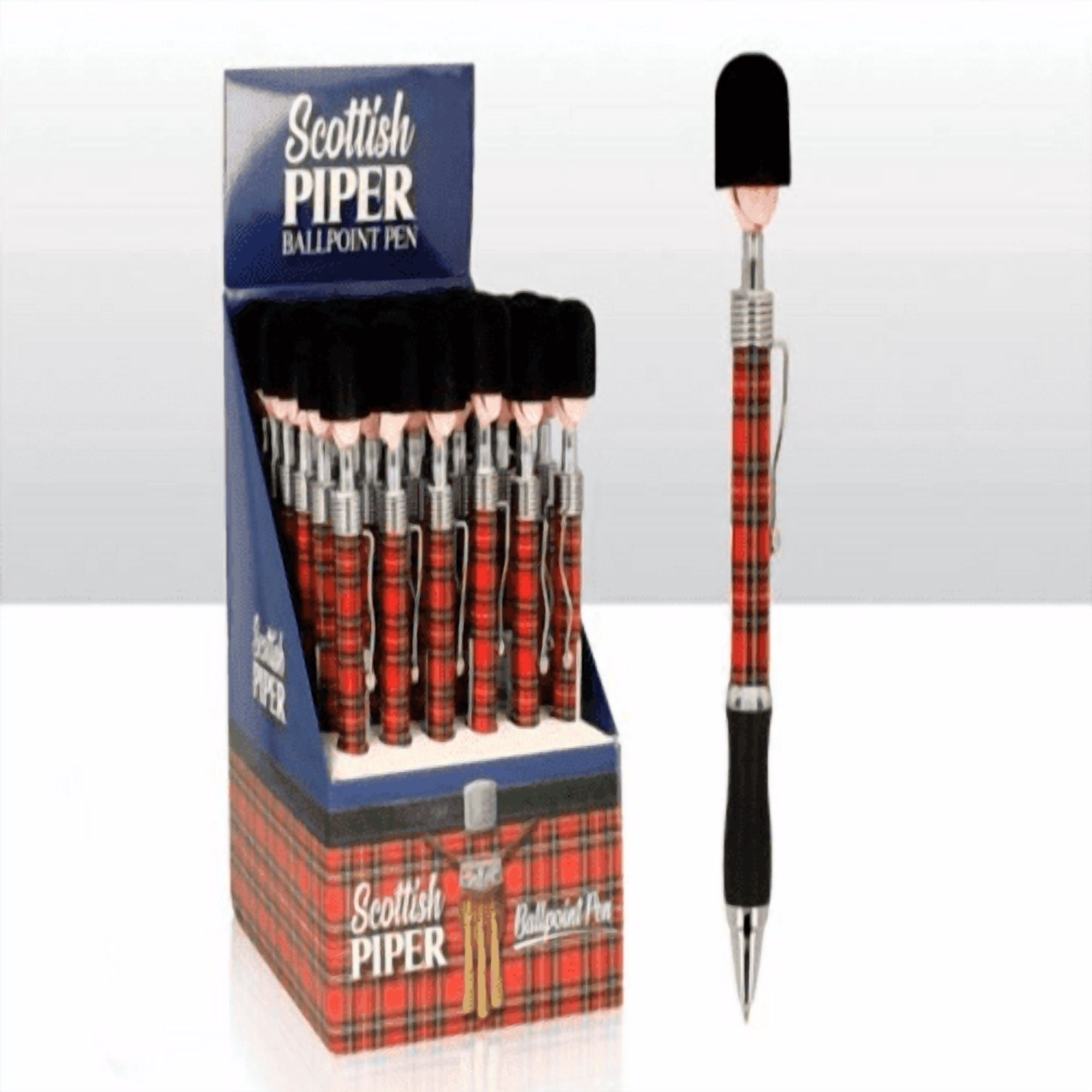 Piper Head Pen with Tartan Barrel