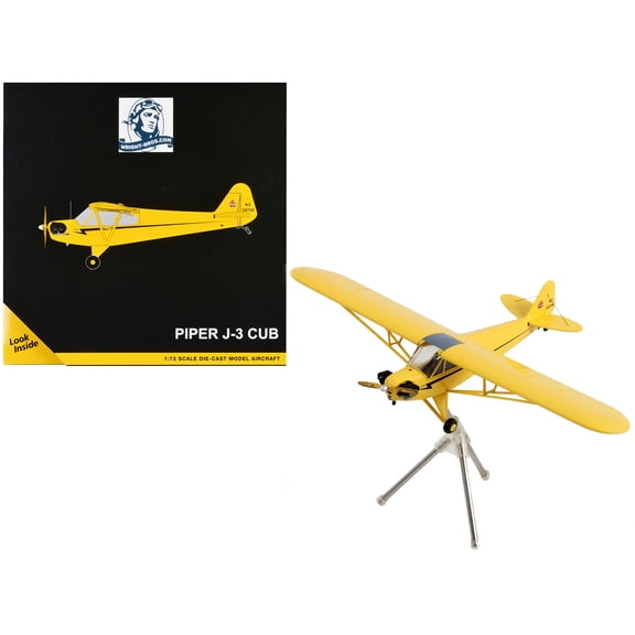 Piper J-3 Cub Light Aircraft "NC 38759" Yellow with Black Stripes "Gemini General Aviation" Series 1/72 Diecast Model Airplane by GeminiJets