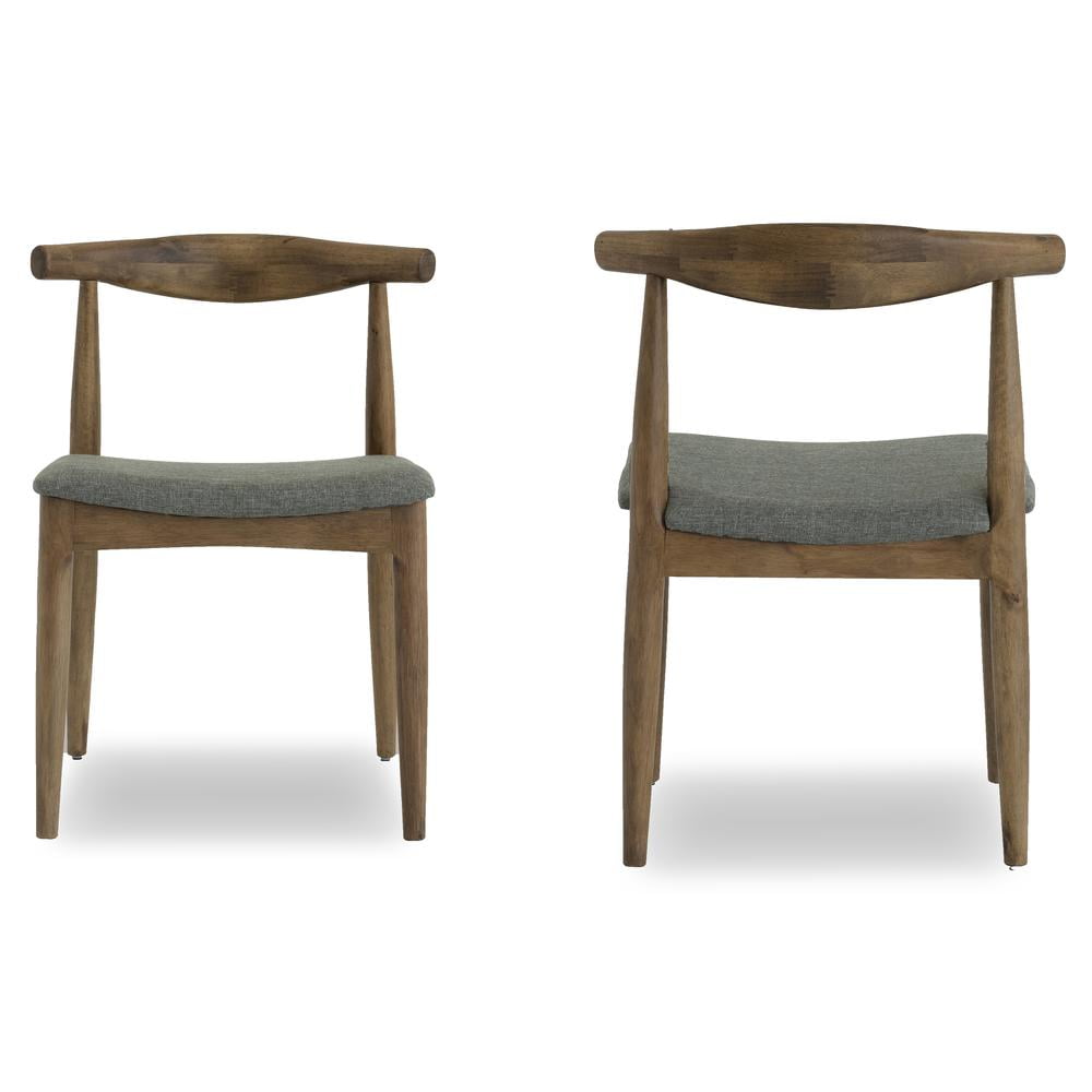 Gray Upholstered Microfiber Dining Chair with Solid Wood Frame