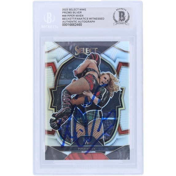 Piper Niven WWE Autographed 2023 Panini Select Silver Prizm #48 Beckett Fanatics Witnessed Authenticated Card - Fanatics Authentic Certified