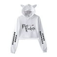 thumbnail image 1 of Piper Rockelle Cat Ear Hoodie Women Sweatshirt Kawaii Pullover Crop Tops, 1 of 2