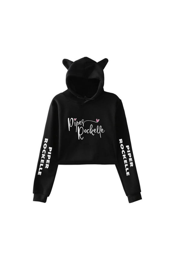 Cat Ear Hoodie Women Sweatshirt Kawaii Pullover Crop Tops