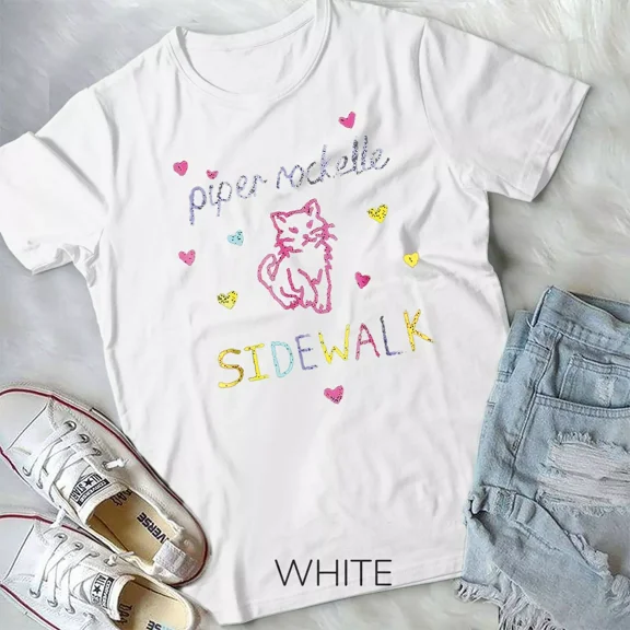 Piper Rockelle Sidewalk Cat Graphic Design T-Shirt