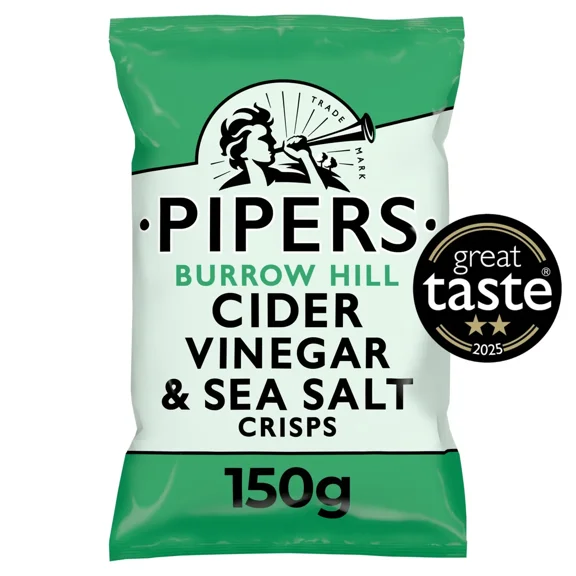 Pipers Burrow Hill Cider Vinegar & Sea Salt Crisps 150g
