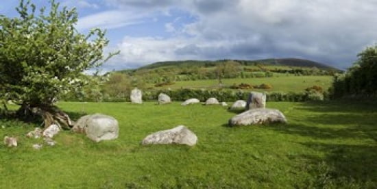 Pipers Stone Bronze Age Stone Circle (1400-800 BC) of 14 Granite Boulders Near Hollywood County Wicklow Ireland Canvas Art - Panoramic Images (24 x 12)