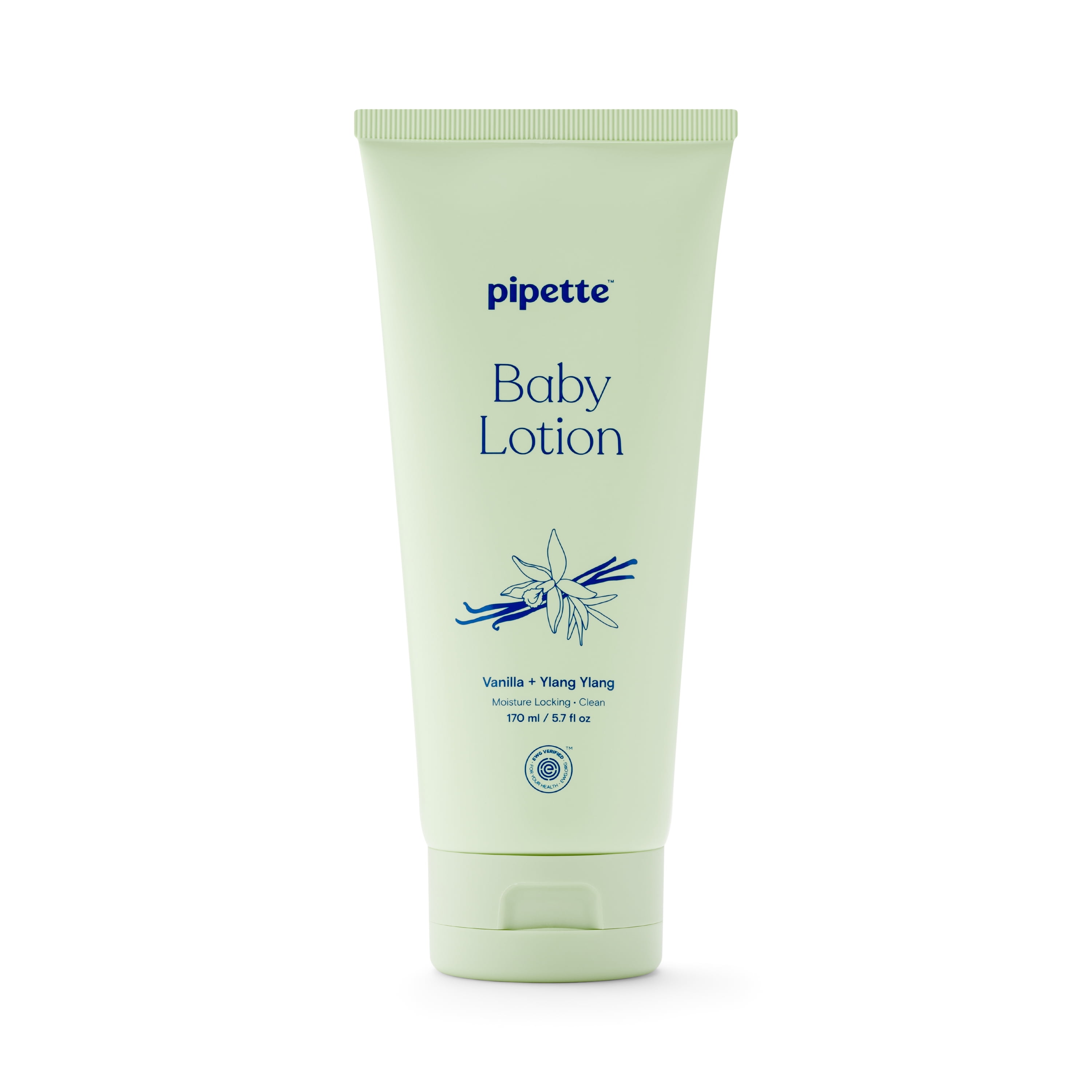 Pipette Baby Lotion, Plant-Based Squalane, Vanilla & Ylang Ylang, 5.7 floz