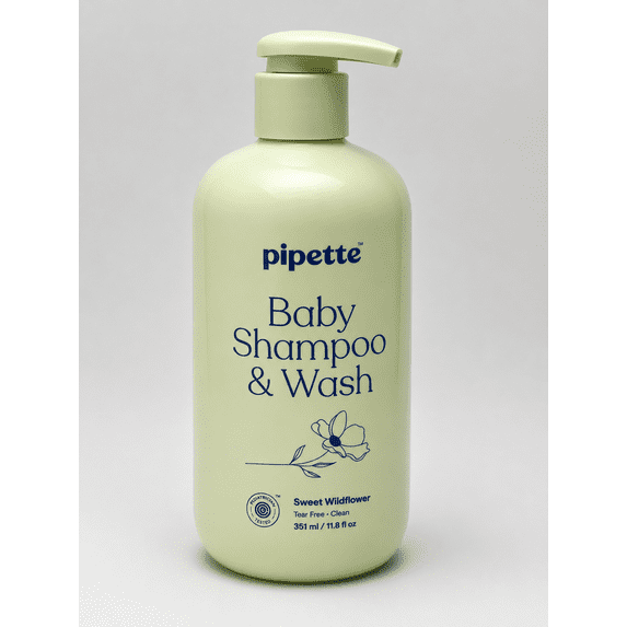 Pipette Baby Shampoo & Wash, Sweet Wildflower, Tear-Free Baby Wash & Shampoo, 11.8 fl oz