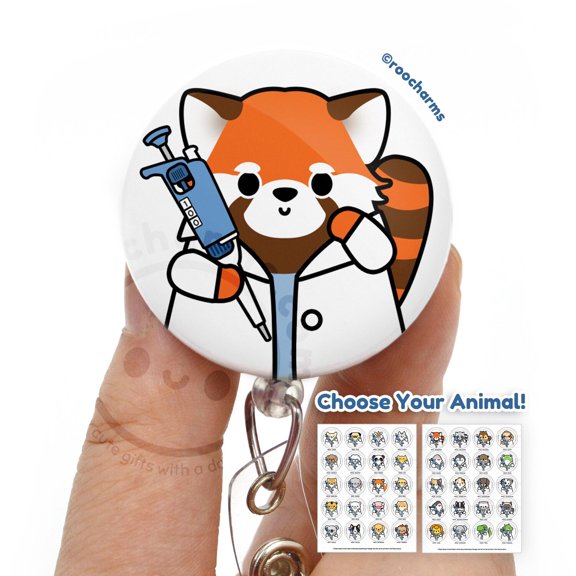 Pipette Badge Reel for Lab Techs, Medical Laboratory Scientists, Researchers, Lab Week Gift Idea, Funny PCR Lanyard, Biology, Chemistry STEM