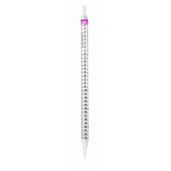 Pipette Serological, 25ml Capacity by 0.2ml, Plastic, Sterile, Color Coded.
