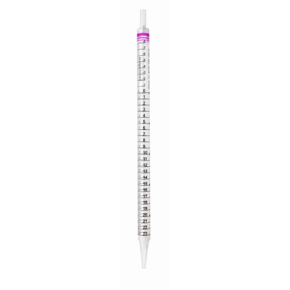 Pipette Serological, 25ml Capacity by 0.2ml, Plastic, Sterile, Color Coded.