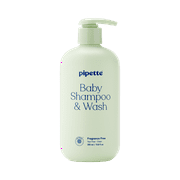 Pipette Tear-Free Baby Shampoo & Wash, Fragrance-Free for Sensitive Skin, 11.8 fl oz