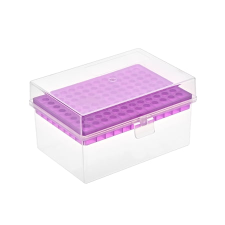 Pipette Tips Box, 96-Well Polypropylene Tip Holder Container for 300ul Pipettor 6mm Hole Diameter
