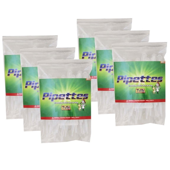 Fun Science Pipettes, 2 ml, 25 Per Pack, 6 Packs