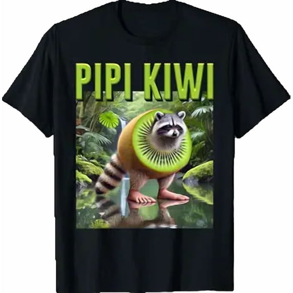 Pipi Kiwi Raccoon AI Monster Italian Brainrot Boy Meme Joke T-Shirt