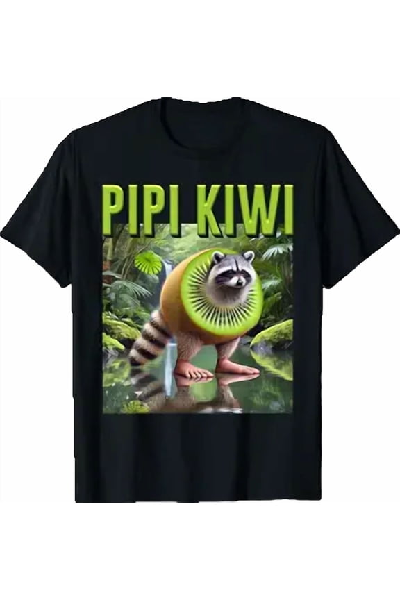 Pipi Kiwi Raccoon AI Monster Italian Brainrot Boy Meme Joke T-Shirt