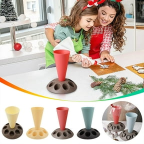 Piping Bag Holder Stand with 8 Nozzle Slots, ABS Easy-Clean Stable Base for Cake Decorating and Frosting Storage