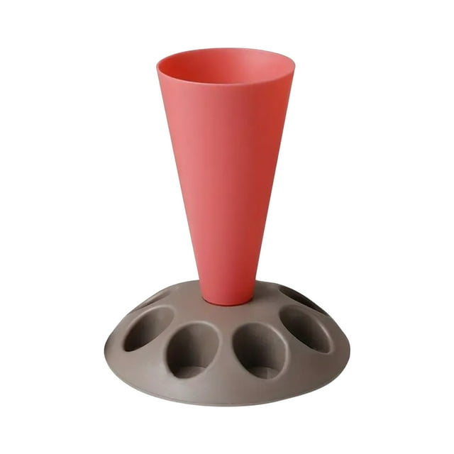 Piping Bag Stand, Pastry Bag Stand Icing Bag Holder Pastry Bag Holder with 8 Icing Tips Slots Flower Mouth Stand Holder Plastic Storage Organizer for Kitchen
