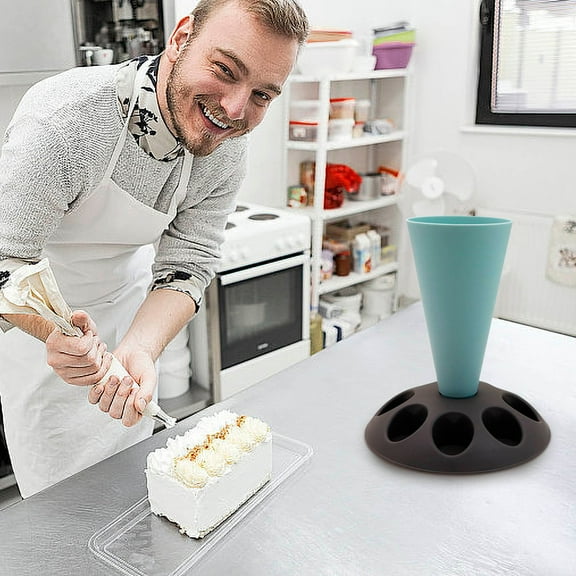 Piping Bag Stand,Piping Tip Organizer,Tool Stand Holder Cake Decorating Pastry Tool Pastry Bag Holder,Piping Bag Holder with 8 Slots Nozzles Holder,Plastic Pastry Bag Stand for Cake Decorating Kit